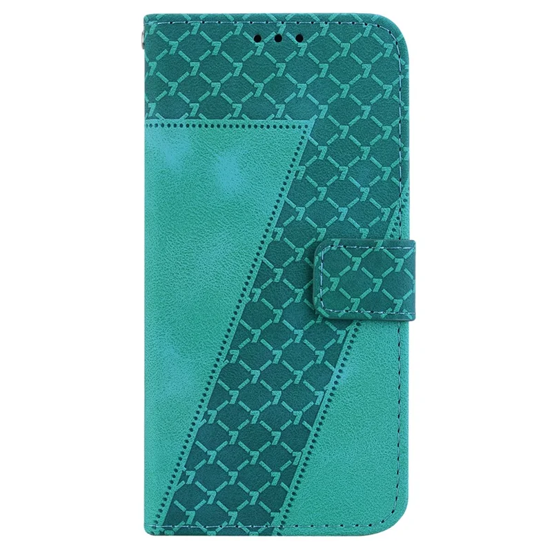 For Samsung Galaxy M34 5G / F34 5G Phone Leather Case 7-Shape Imprinted Wallet Stand Cover - Green