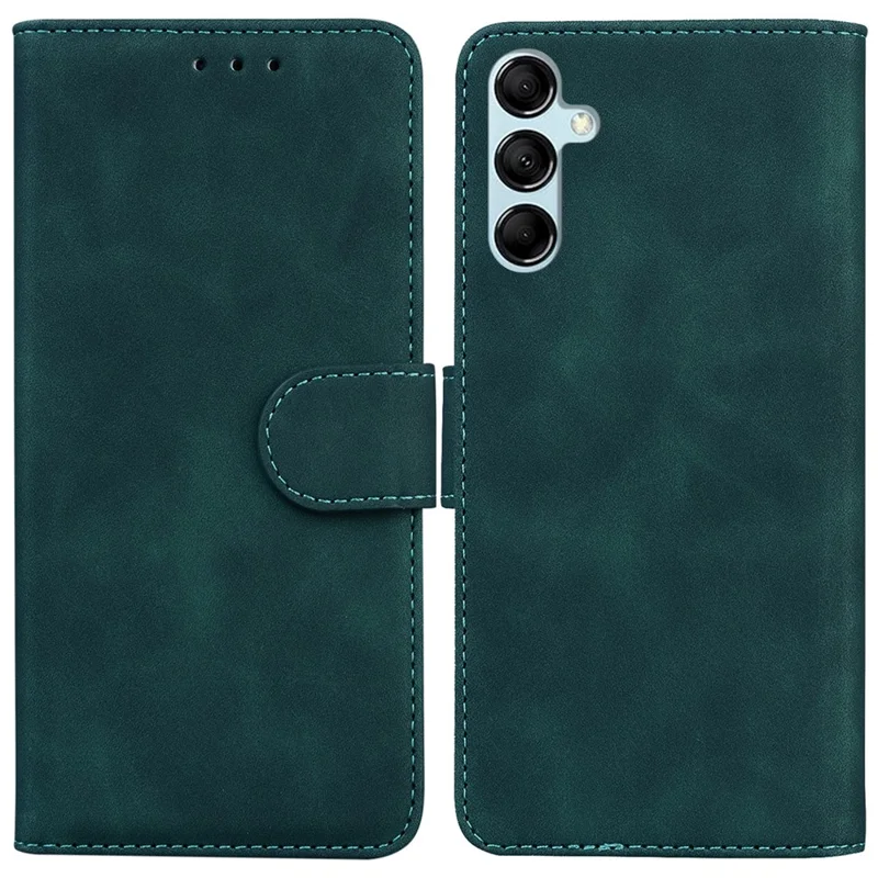 For Samsung Galaxy M34 5G / F34 5G Solid Color Wallet Phone Case PU Leather Stand Cover - Green