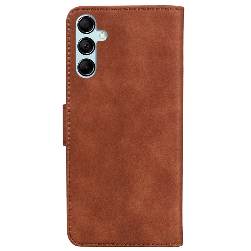 For Samsung Galaxy M34 5G / F34 5G Solid Color Wallet Phone Case PU Leather Stand Cover - Brown
