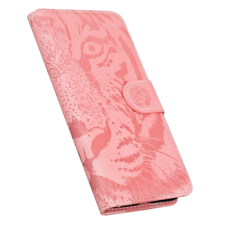 Para Realme 11x 5G / 11 5G (Global) Funda de cartera de piel de poliuretano con soporte Estampado de tigre Resistente a choques Cáscara de teléfono - Rosa