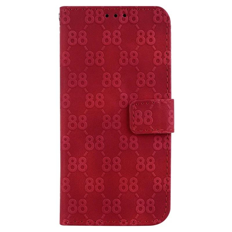 Dubbele 8-vormige imprimé hoes voor Realme 11x 5G / 11 5G (Globaal) Lederen portemonnee standaard mobiele telefoonhoes - Rood