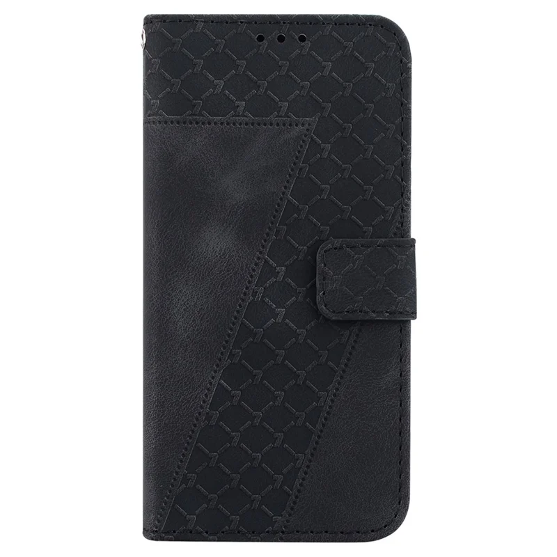 PU Leather Phone Case for Realme 11x 5G / 11 5G (Global) , 7-Shape Imprinted Wallet Stand Phone Cover - Black