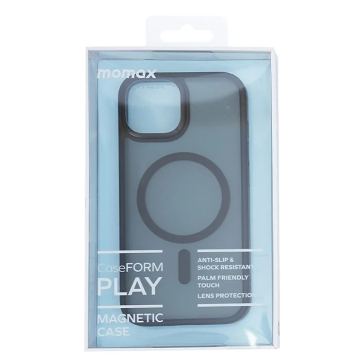 MOMAX For iPhone 15 Plus Case Compatible with Magsafe Magnetic Matte Phone Cover - Black