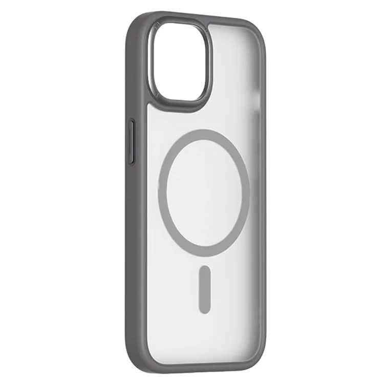 MOMAX For iPhone 15 Plus Case Compatible with Magsafe Magnetic Matte Phone Cover - Titanium Grey