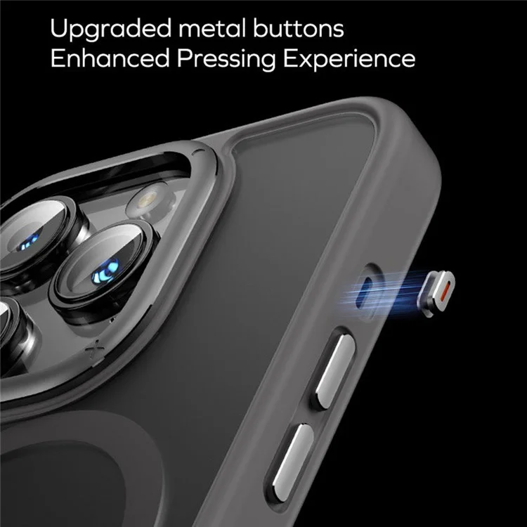 MOMAX For iPhone 15 Pro Case Compatible with Magsafe Protective PC + TPU Matte Phone Cover - Black