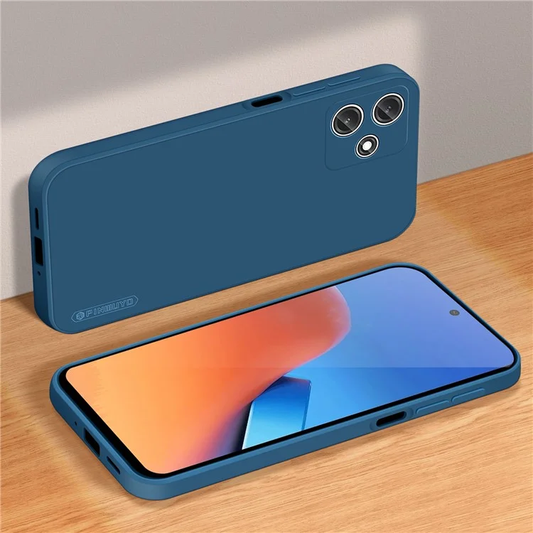 PINWUYO JK Série de Toque para Xiaomi Redmi 12 5G (Global) / Redmi Note 12R 5G / Poco M6 Pro 5G Capa de Telefone Capa de TPU Macio - Azul Marinho