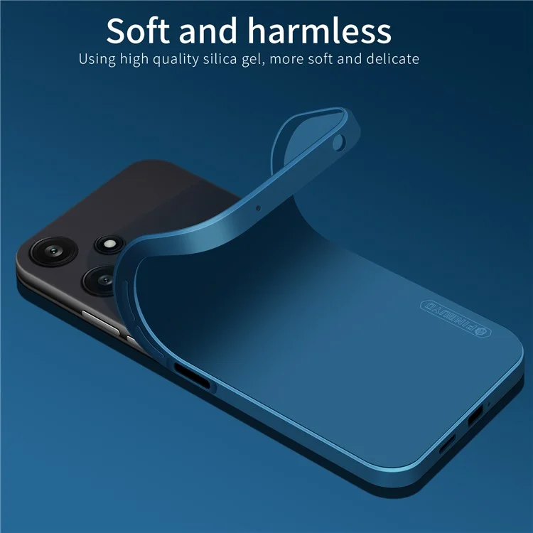 PINWUYO JK Série de Toque para Xiaomi Redmi 12 5G (Global) / Redmi Note 12R 5G / Poco M6 Pro 5G Capa de Telefone Capa de TPU Macio - Azul Marinho