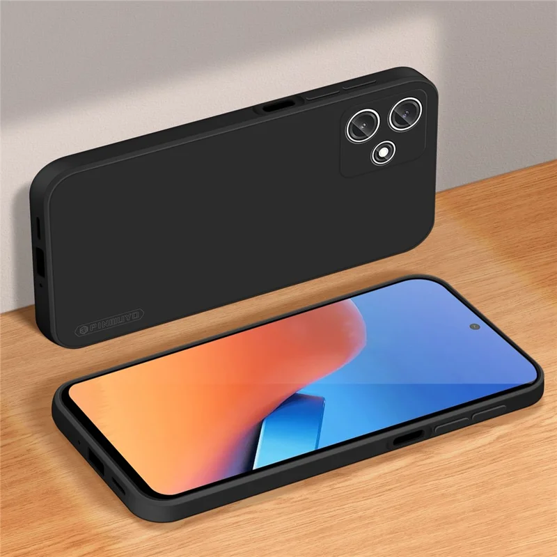 PINWUYO JK Touching Series for Xiaomi Redmi 12 5G (Global) / Redmi Note 12R 5G / Poco M6 Pro 5G Case Soft TPU Phone Cover - Black