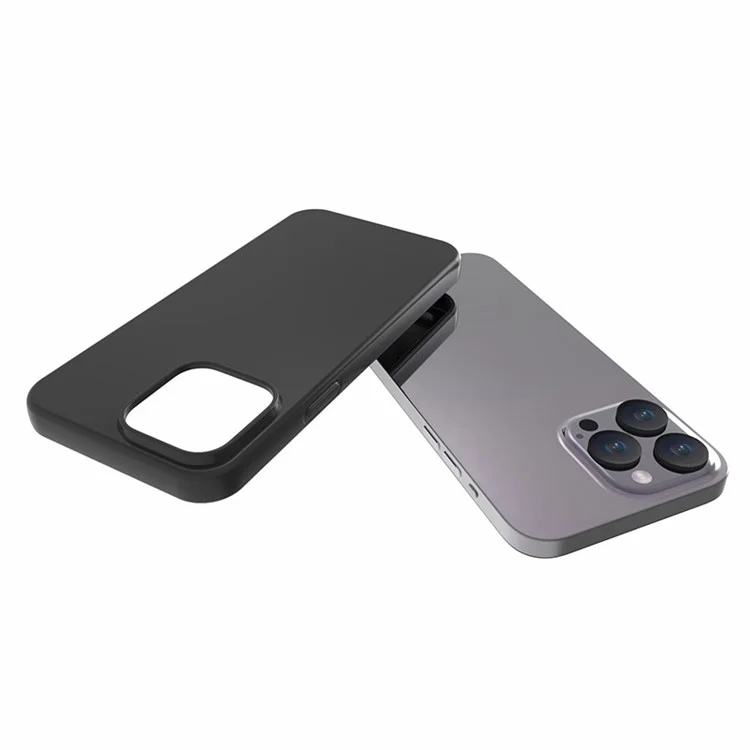 10Pcs  /  Pack for iPhone 15 Pro Max Dual-sided Matte Phone Cover TPU Smartphone Case - Black