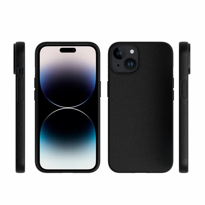 10Pcs  /  Pack for iPhone 15 Anti-Fingerprint Phone Shell Dual-sided Matte Cover TPU Phone Case - Black