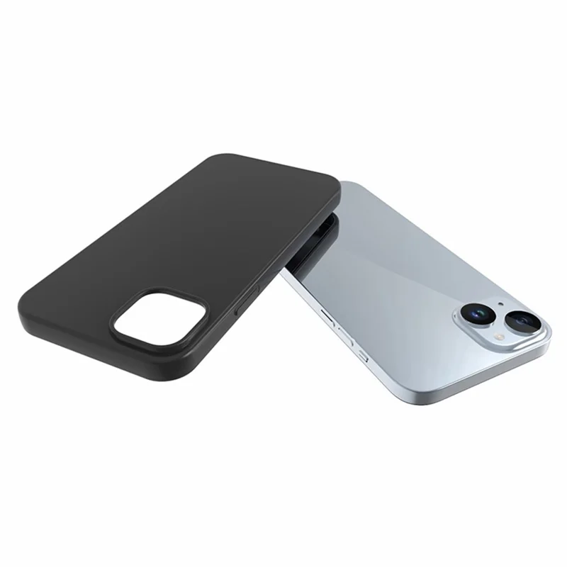 10Pcs  /  Pack Dual-sided Matte Phone Cover for iPhone 15 Plus , Flexible TPU Phone Case - Black