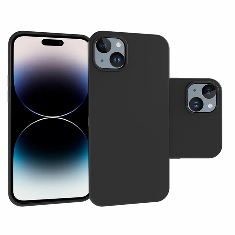 10Pcs  /  Pack Dual-sided Matte Phone Cover for iPhone 15 Plus , Flexible TPU Phone Case - Black