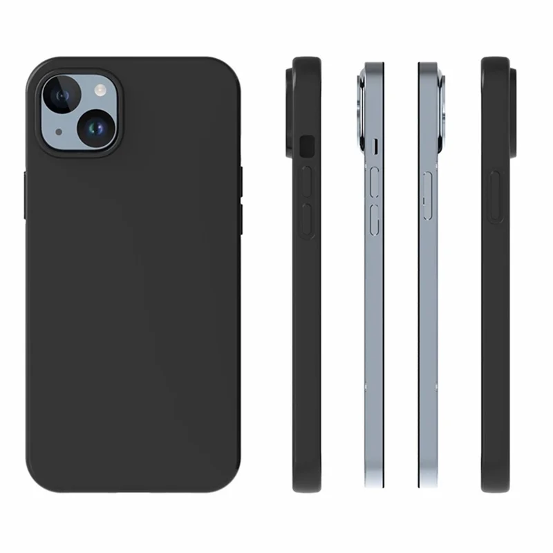 10Pcs  /  Pack Dual-sided Matte Phone Cover for iPhone 15 Plus , Flexible TPU Phone Case - Black