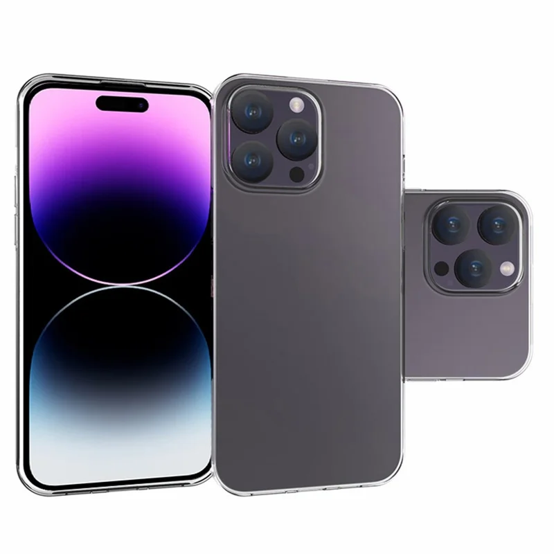 10 Pièces / Paquet Coque Téléphone Transparente pour iPhone 15 Pro Max, Étui TPU Texture sans Marque d'Eau pour Couverture de Téléphone