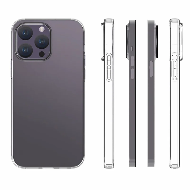 10 Pièces / Paquet Coque Téléphone Transparente pour iPhone 15 Pro Max, Étui TPU Texture sans Marque d'Eau pour Couverture de Téléphone