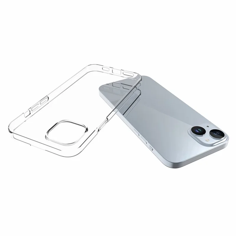 10 pezzi / confezione Custodia in TPU trasparente per iPhone 15 Plus, cover per telefono con texture senza filigrana interna