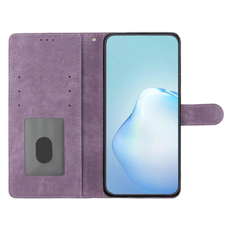 For Oppo A38 4G Case Skin-touch Leather Wallet Cover Solid Color Phone Shell - Purple