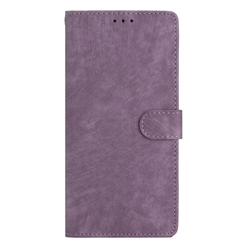 For Oppo A38 4G Case Skin-touch Leather Wallet Cover Solid Color Phone Shell - Purple