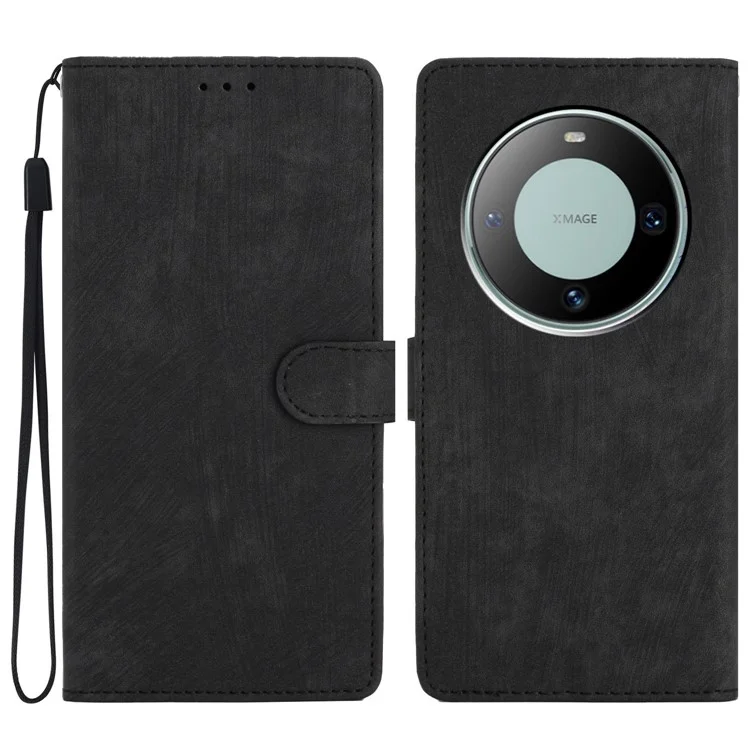 Funda para Huawei Mate 60 Pro, piel con tacto suave, color sólido, funda para teléfono - Negro
