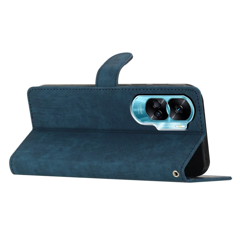 For Honor 90 Lite 5G / X50i 5G Case Solid Color PU Leather Wallet Phone Cover - Blue