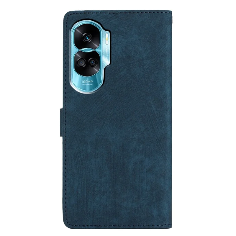 For Honor 90 Lite 5G / X50i 5G Case Solid Color PU Leather Wallet Phone Cover - Blue