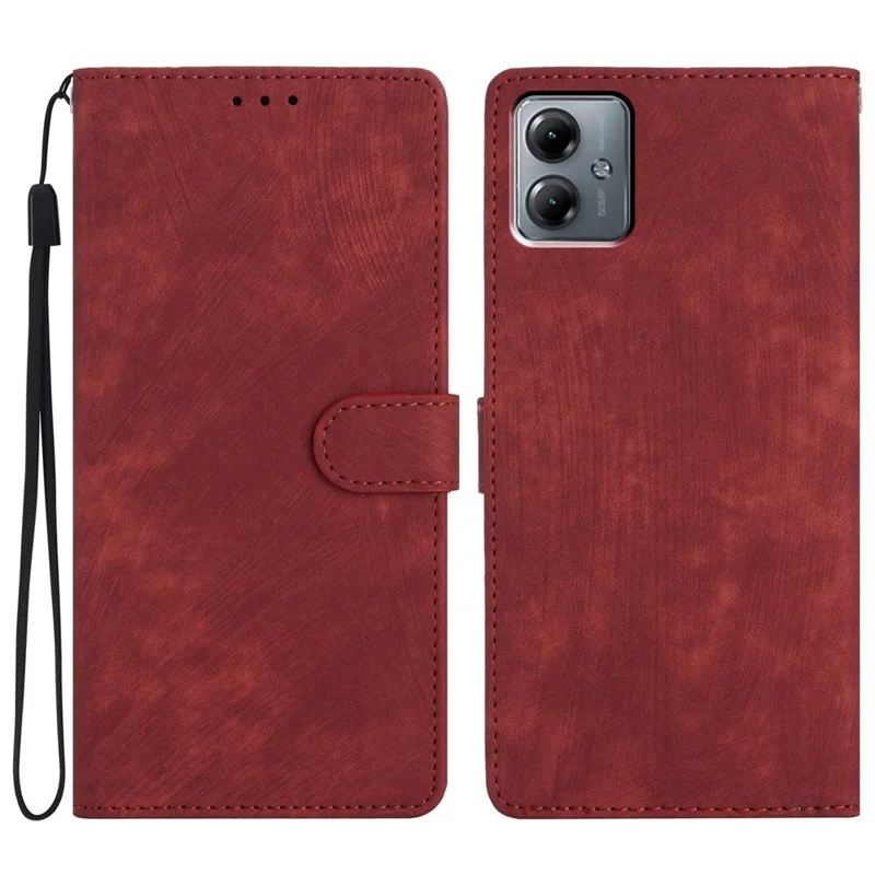 Obudowa do Motorola Moto G14 4G z portfelikiem z kolorowej sztucznej skóry PU - Czerwona