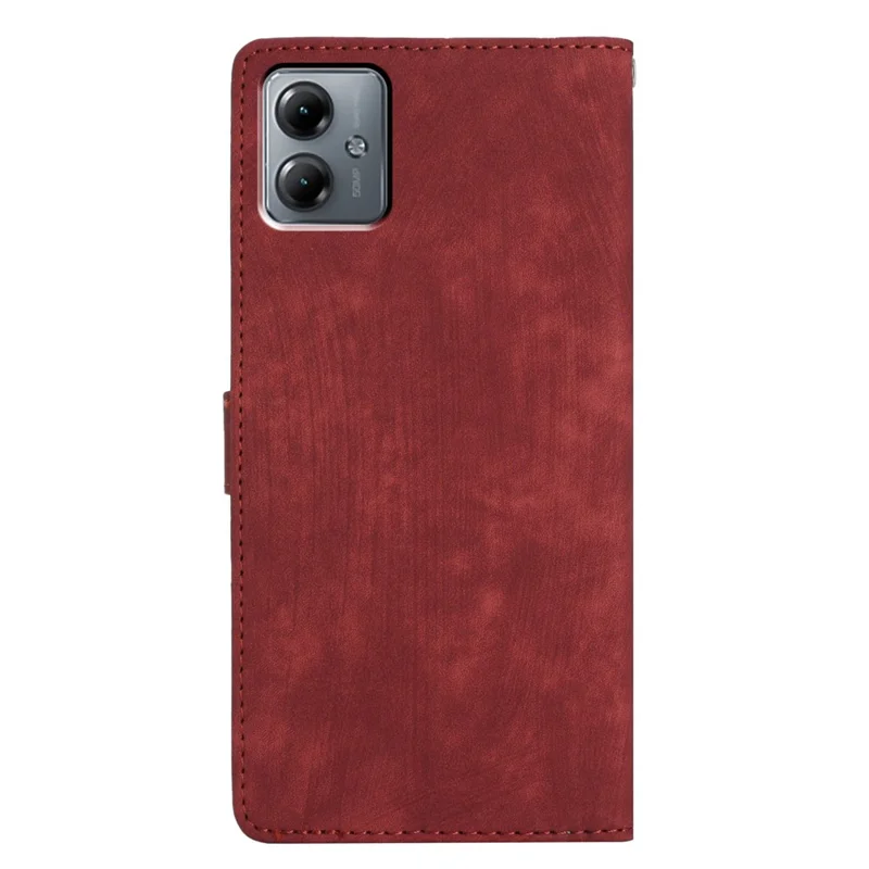 Obudowa do Motorola Moto G14 4G z portfelikiem z kolorowej sztucznej skóry PU - Czerwona