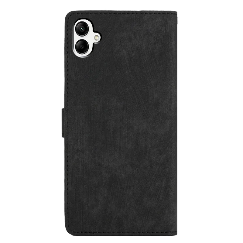 Per Samsung Galaxy A05 4G Case PU Pelle Folding Stand Colore Solido Cover per Telefono - Nero