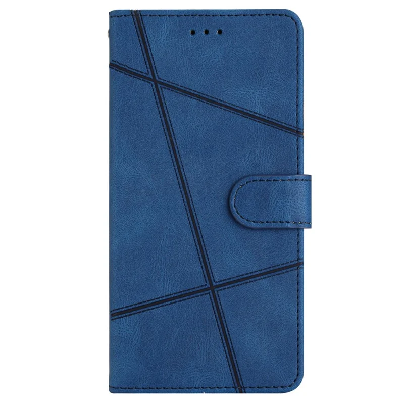 غطاء جلد لجهاز Oppo A58 4G بتصميم محفظة مع حامل وملمس جلد الحصان المطبوع - أزرق