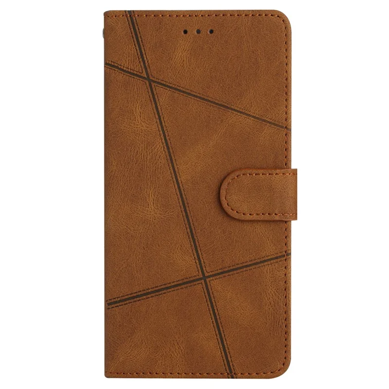 For Huawei Mate 60 Wallet Stand Phone Case Crazy Horse Texture PU Leather Imprinted Lines Cover - Brown