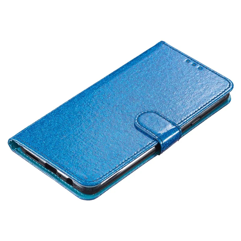 For Huawei Mate 60 Glitter PU Leather Case Anti-scratch Wallet Stand Phone Cover - Blue