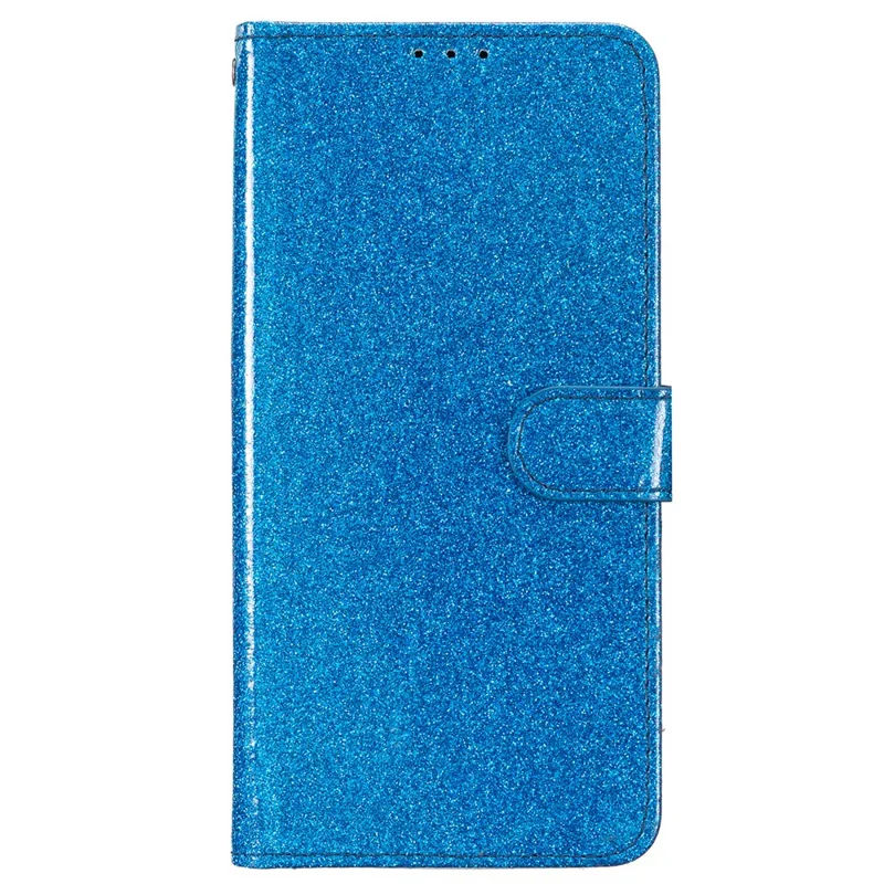 For Huawei Mate 60 Glitter PU Leather Case Anti-scratch Wallet Stand Phone Cover - Blue