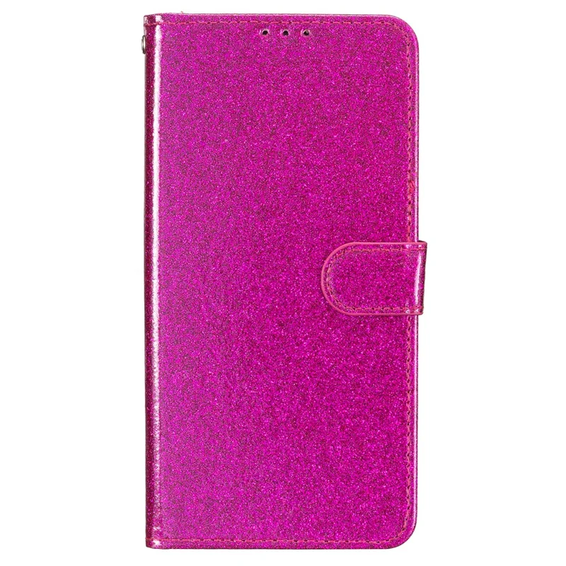 For Huawei Mate 60 Pro Glittery PU Leather Phone Case Anti-fall Wallet Stand Cover - Rose