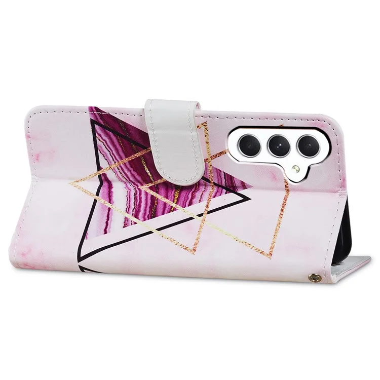 Für Samsung Galaxy A05s 4G Wallet Case PU Leder Muster Drucken Handyhülle - Dreifarbiger Marmor