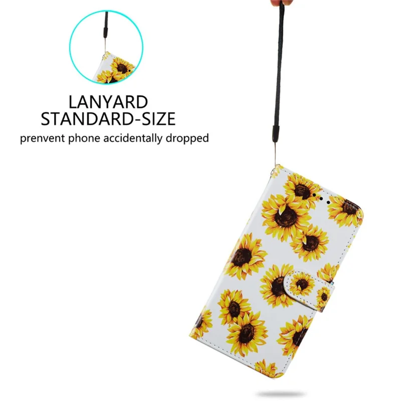 For Honor 90 Lite 5G / X50i 5G Case PU Leather Pattern Flip Wallet Phone Cover - Sunflower