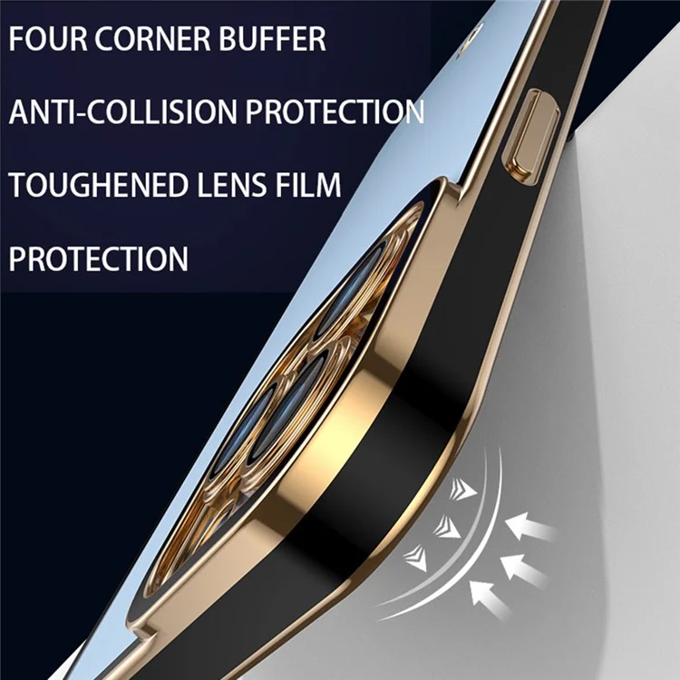 For iPhone 15 Pro Max TPU Case Electroplated Transparent Phone Cover - White