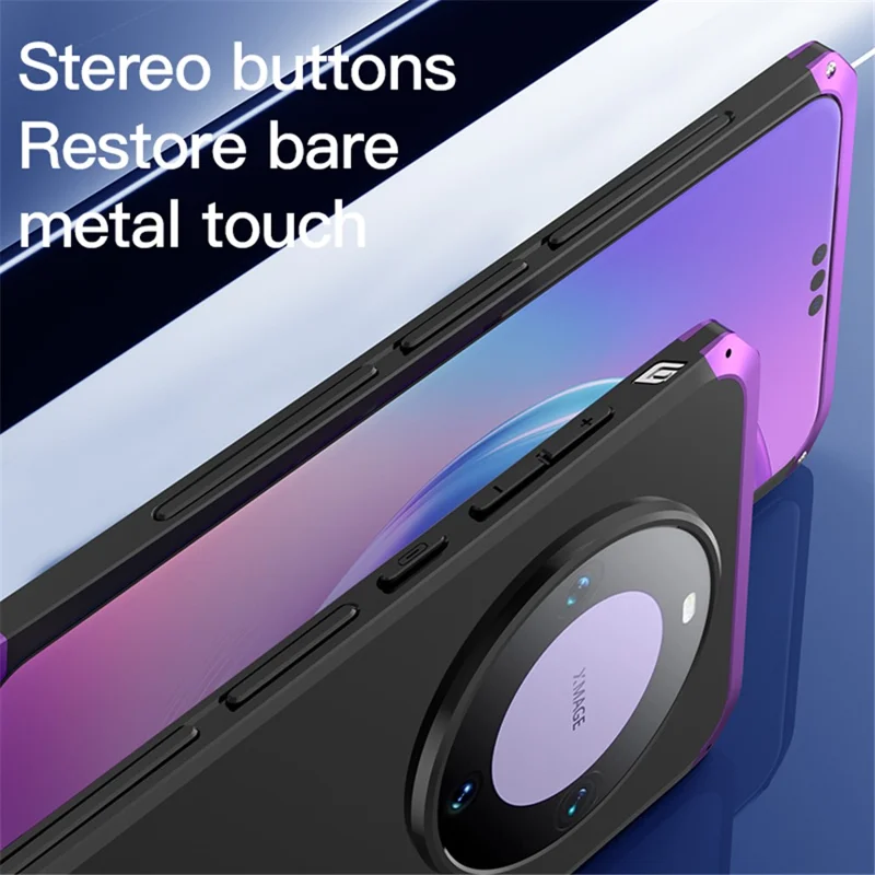 ELEMENT BOX For Huawei Mate 60 Case Metal+PC+Silicone Ultra Slim Shockproof Phone Cover - Black / Red