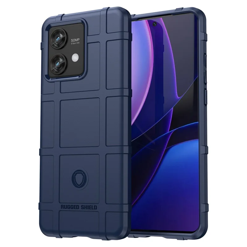 For Motorola Edge 40 Neo 5G Case Square Grid Texture TPU Cell Phone Cover - Blue