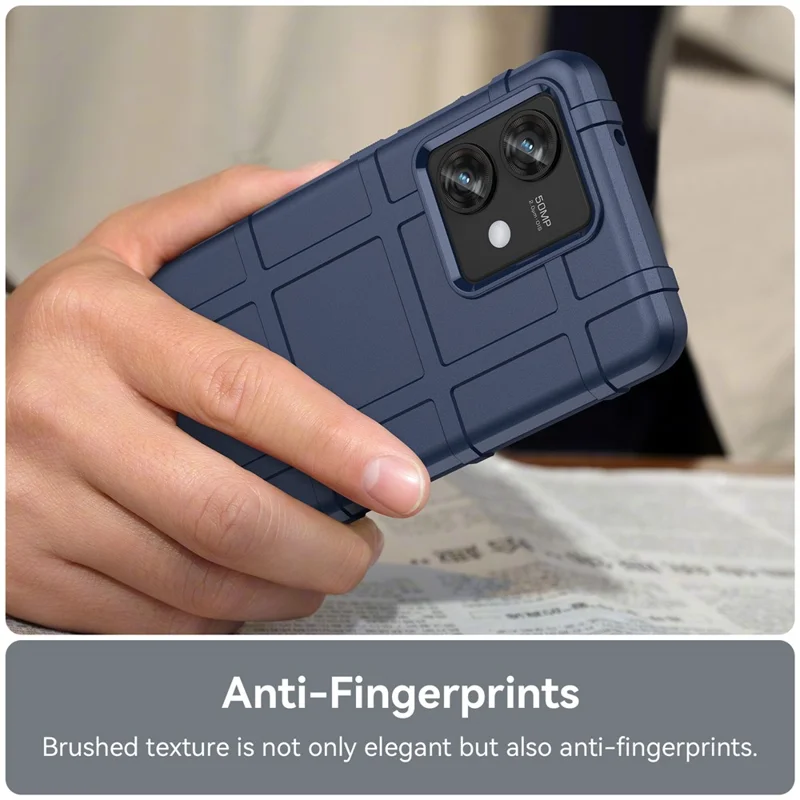 For Motorola Edge 40 Neo 5G Case Square Grid Texture TPU Cell Phone Cover - Blue