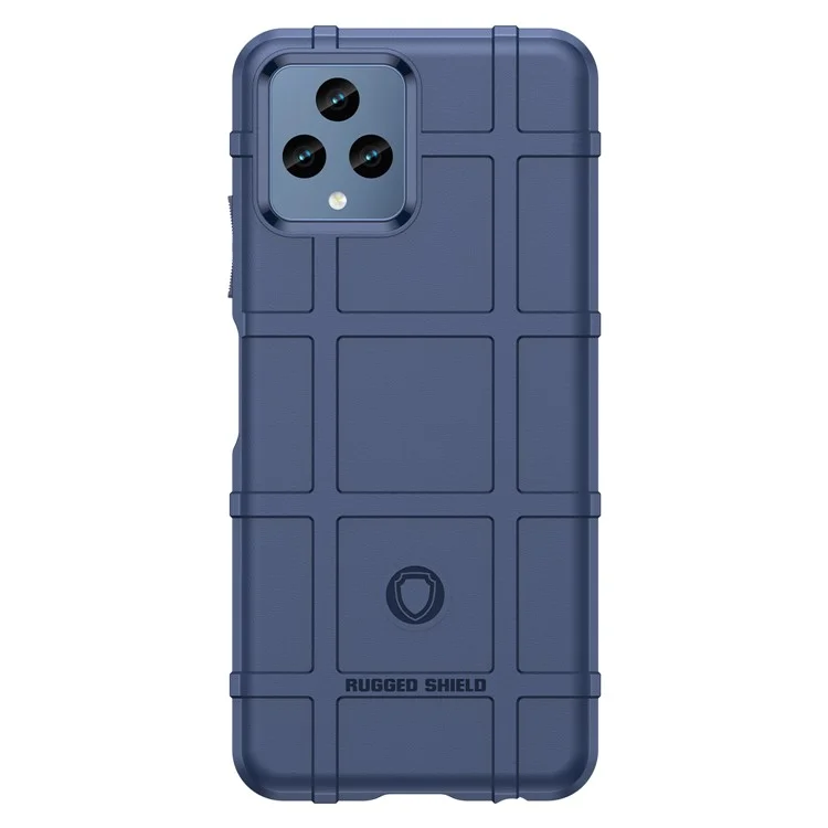 For T-Mobile T Phone 5G / REVVL 6 5G / REVVL 6x 5G Case Square Grid Texture TPU Phone Cover - Blue