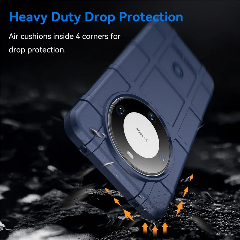 För Huawei Mate 60 Skal Mot Repor Fyrkantsrutigt Mönster TPU Mobilskydd - Blå