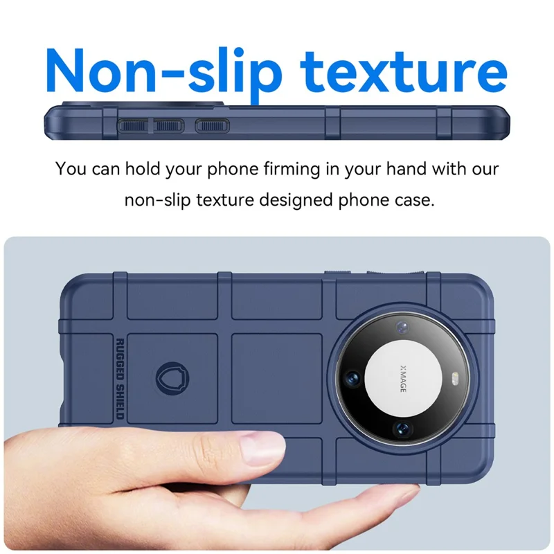 För Huawei Mate 60 Skal Mot Repor Fyrkantsrutigt Mönster TPU Mobilskydd - Blå