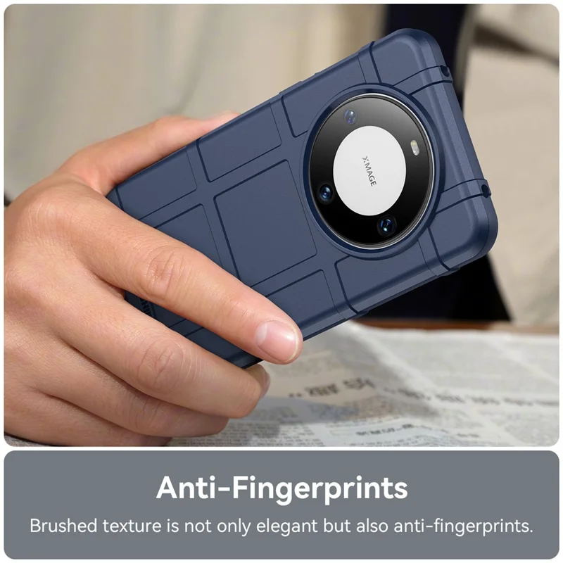 För Huawei Mate 60 Skal Mot Repor Fyrkantsrutigt Mönster TPU Mobilskydd - Blå