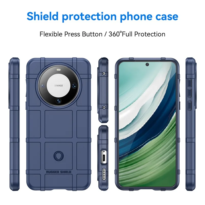 För Huawei Mate 60 Skal Mot Repor Fyrkantsrutigt Mönster TPU Mobilskydd - Blå