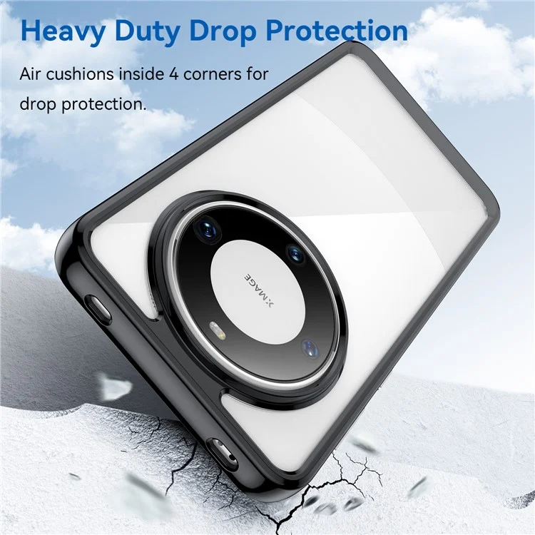 Para Huawei Mate 60 Pro Case TPU+Acrylic Drop-proof Phone Cover - Preto