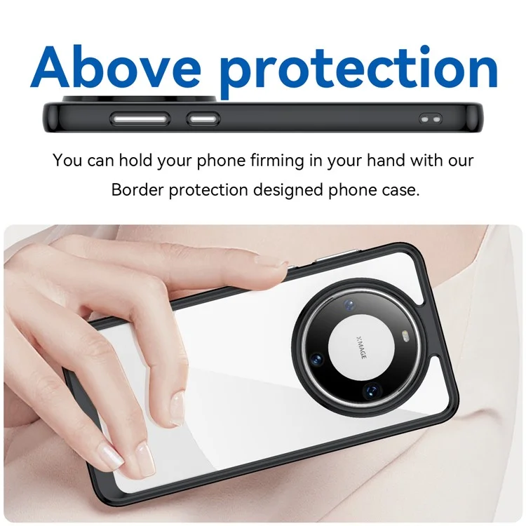 Para Huawei Mate 60 Pro Case TPU+Acrylic Drop-proof Phone Cover - Preto