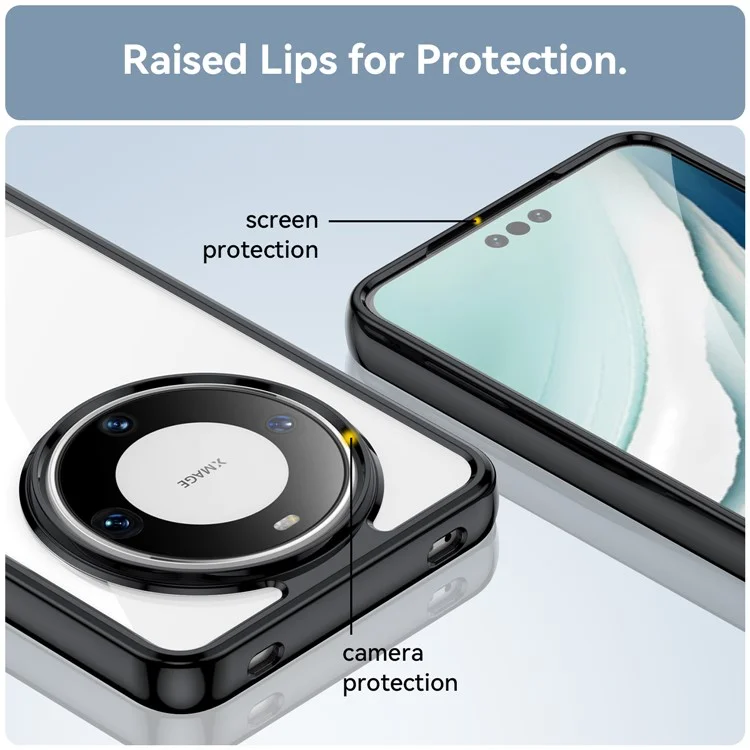 Para Huawei Mate 60 Pro Case TPU+Acrylic Drop-proof Phone Cover - Preto