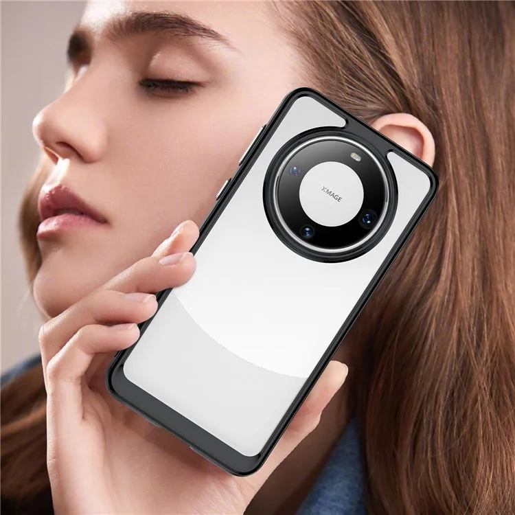 Para Huawei Mate 60 Pro Case TPU+Acrylic Drop-proof Phone Cover - Preto