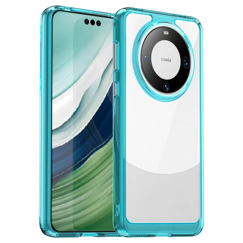 For Huawei Mate 60 Pro Case TPU+Acrylic Drop-proof Phone Cover - Transparent Blue