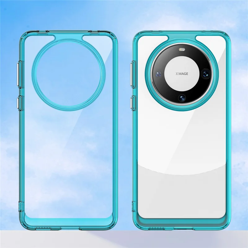 For Huawei Mate 60 Pro Case TPU+Acrylic Drop-proof Phone Cover - Transparent Blue